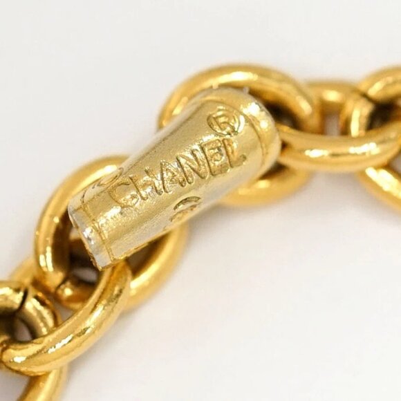 CHANEL CC Logos Coin charm 1980's Vintage long Necklace 70" Gold Tone Auth - Picture 7 of 7